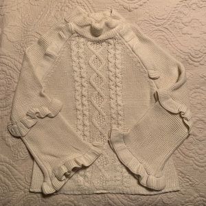 Beautiful NWT BB DAKOTA oatmeal ruffle sweater